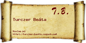 Turczer Beáta névjegykártya